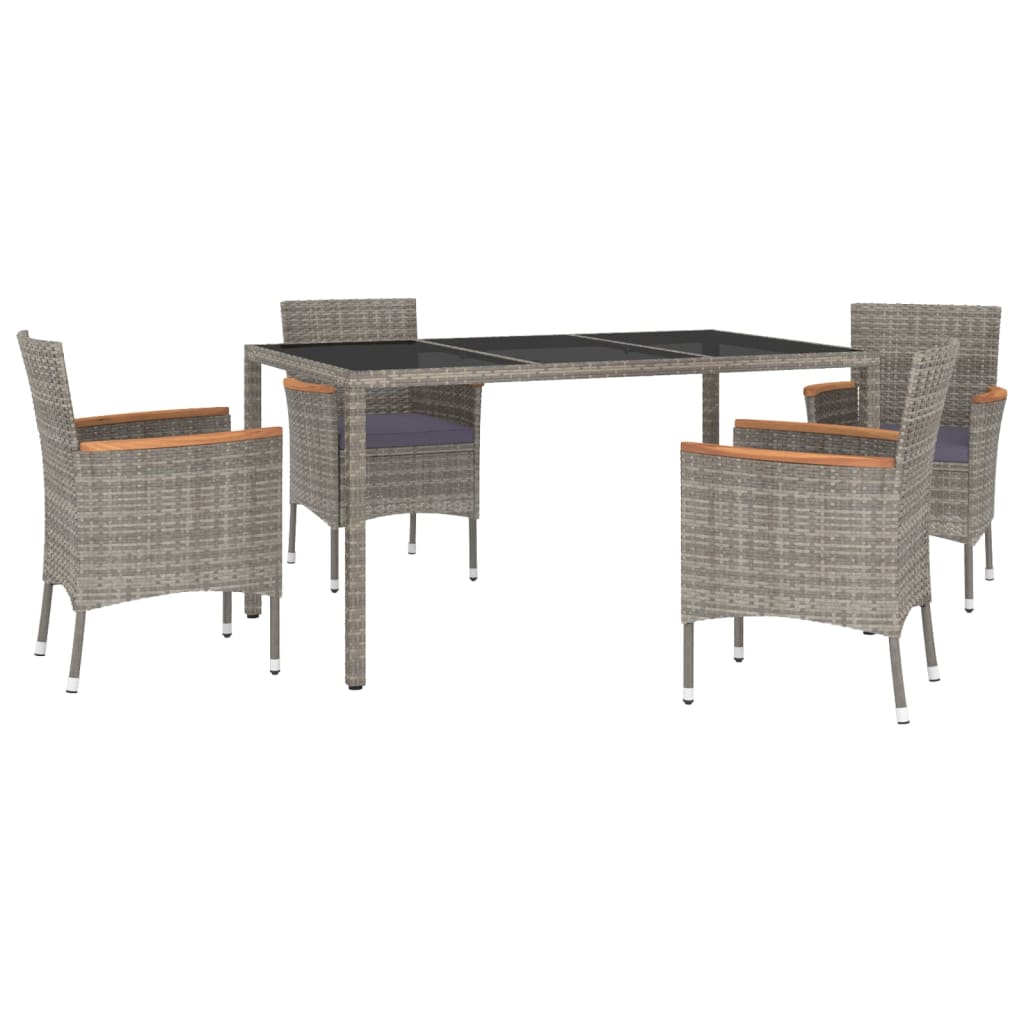 Patio Dining Set Set of 4 Gray
