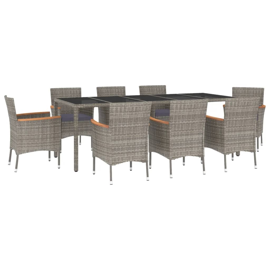Patio Dining Set Set of 8 Grey