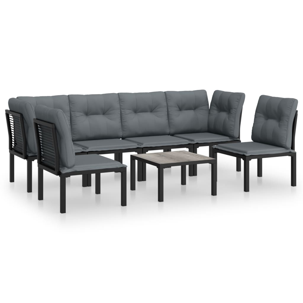 Garden Lounge Set Black, Dark Grey