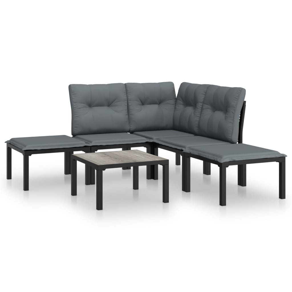 Garden Lounge Set Black, Grey