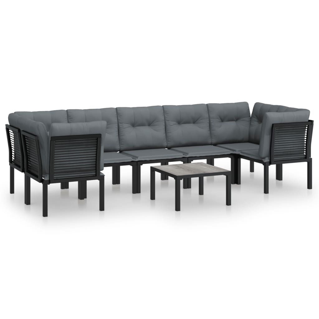 Garden Lounge Set Black, Dark Grey
