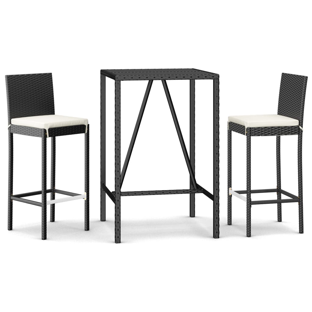 Garden Bar Set Black, Cream White