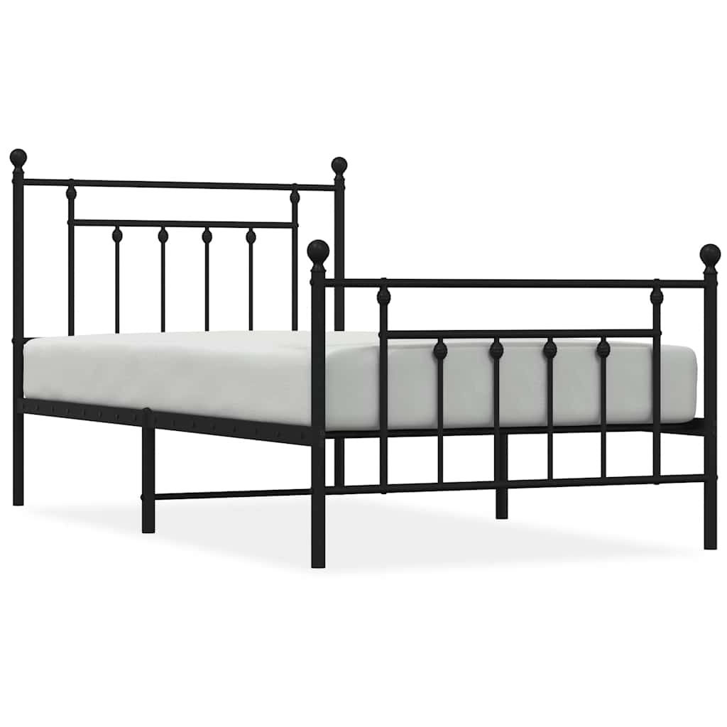 Bed Frame Black Powder-coated steel Twin Industrial Bed Frame