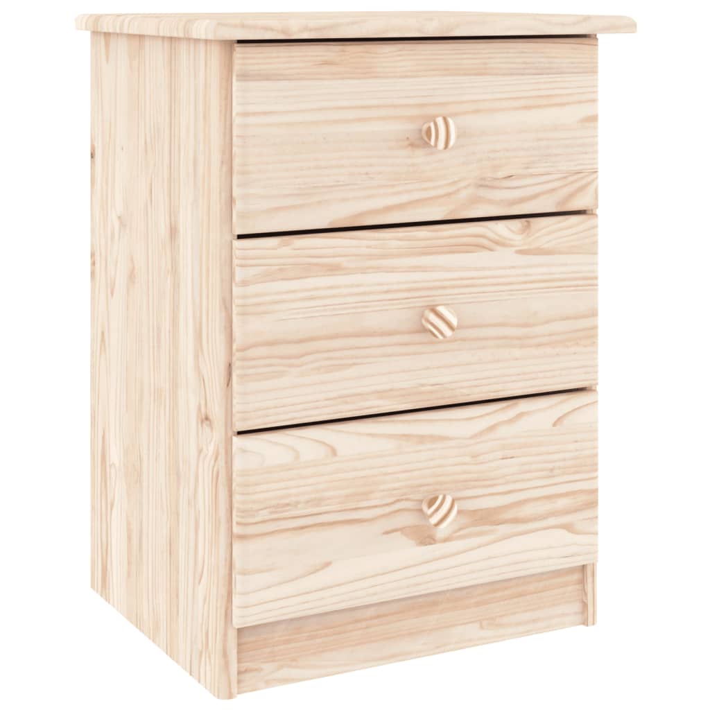 Bedside Cabinet Natural Wood Solid pine wood (untreated)
