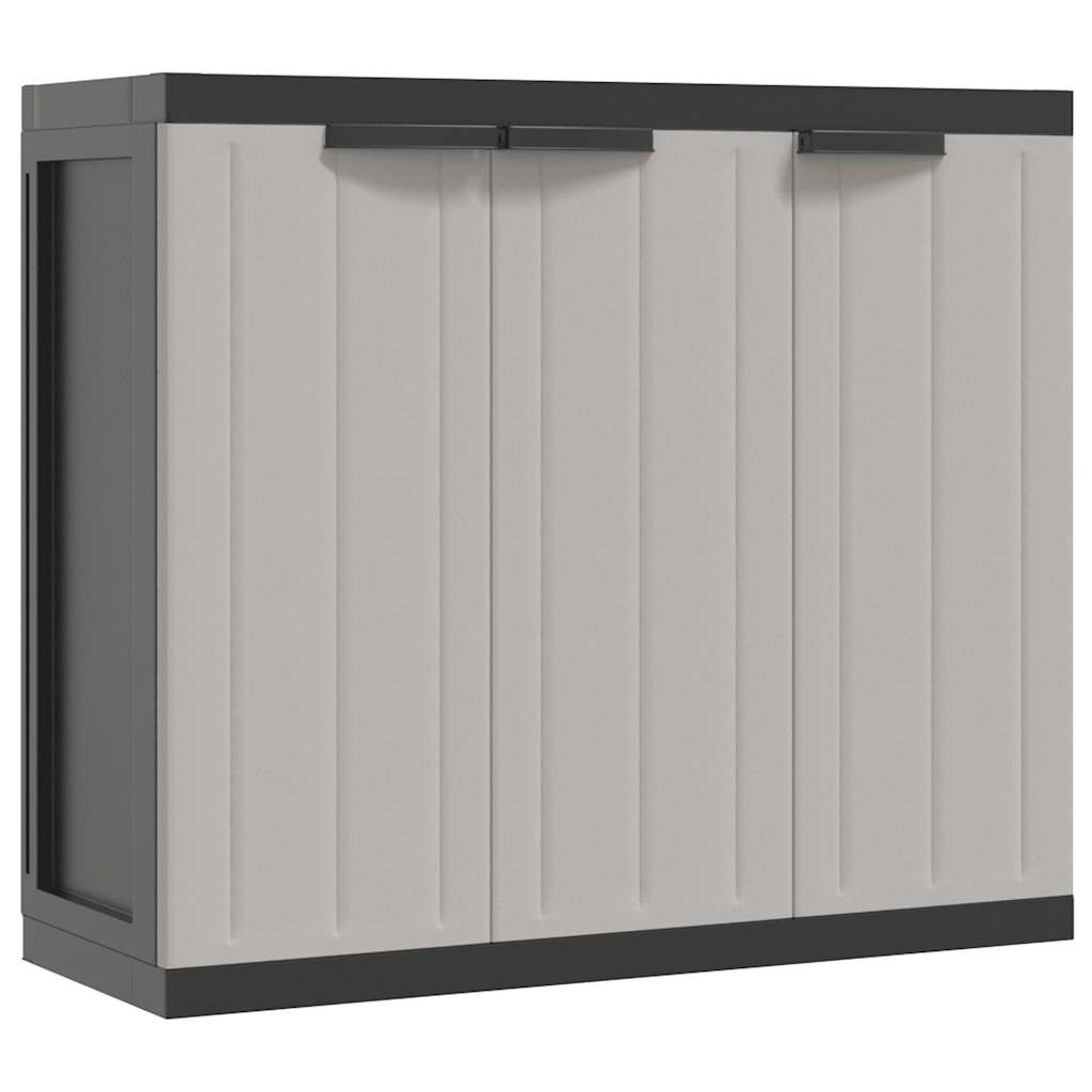 Outdoor Storage Cabinet Gray and Black Polypropylene Medium
