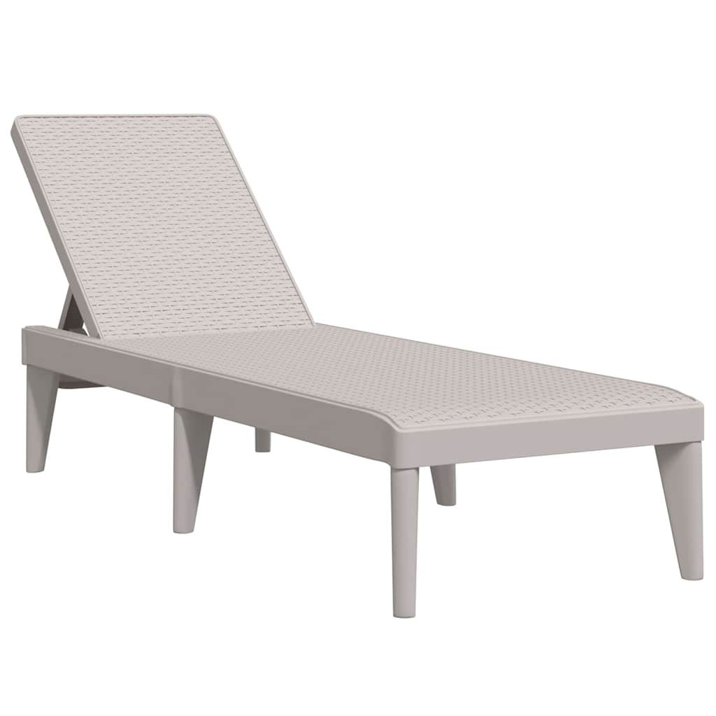 Sun Lounger Cappuccino Polypropylene Single Adjustable Armrests