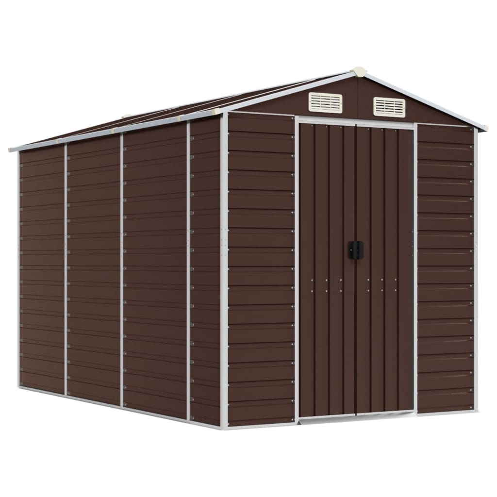 Garden Shed Brown Galvanized Steel 75.2 x 118.1 x 78.0 in