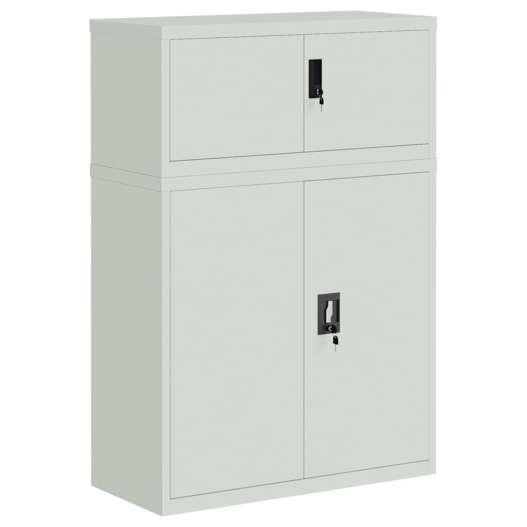 File Cabinet Light Grey Powder-coated Steel Large