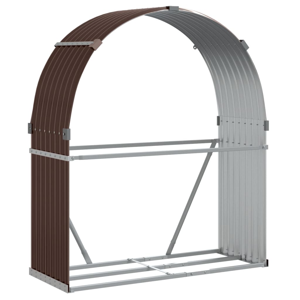 Log Holder Brown 47.2"x17.7"x55.1" Galvanized Steel