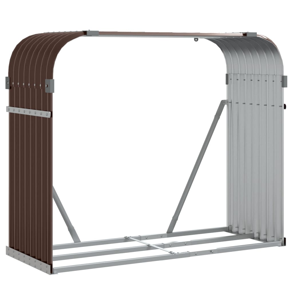 Log Holder Brown 47.2"x17.7"x39.4" Galvanized Steel