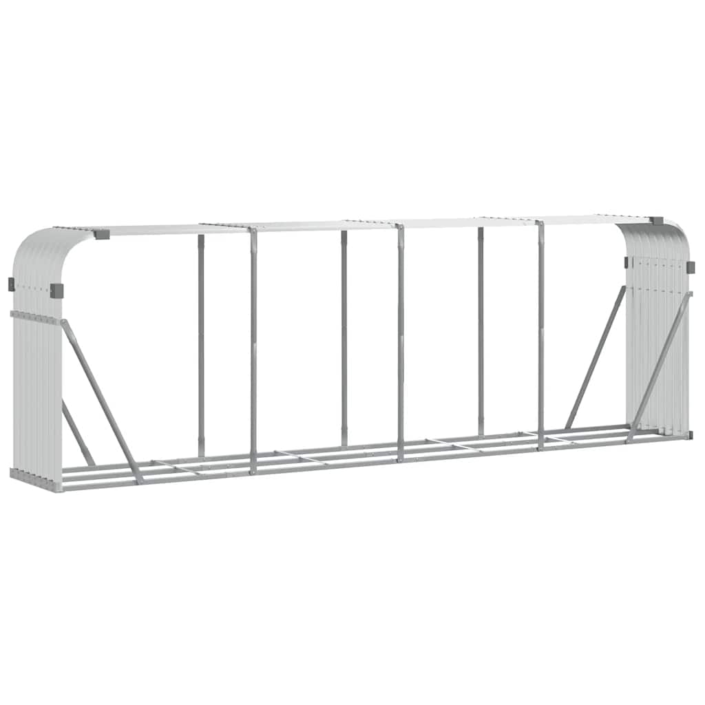 Log Holder Silver 118.1"x17.7"x39.4" Galvanized Steel