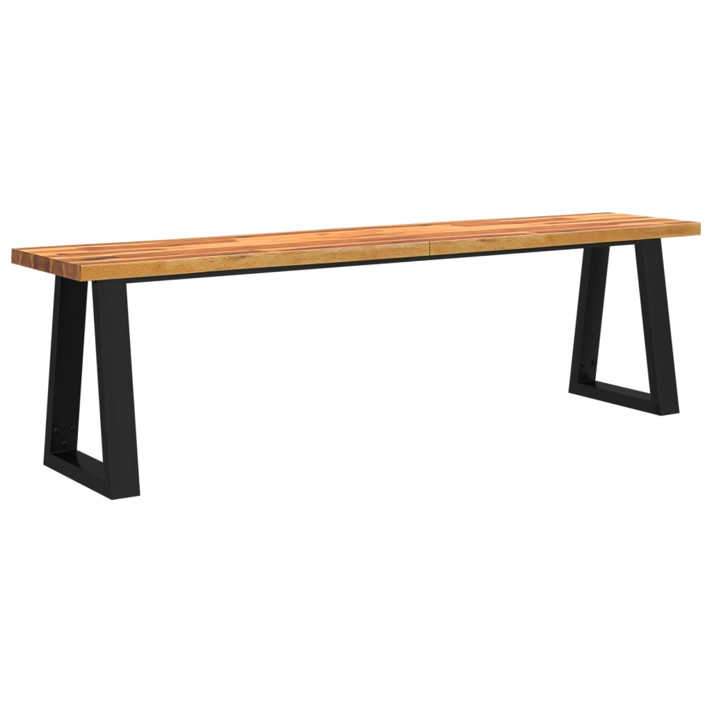 Bench Natural wood and black Solid acacia wood, powder-coated steel