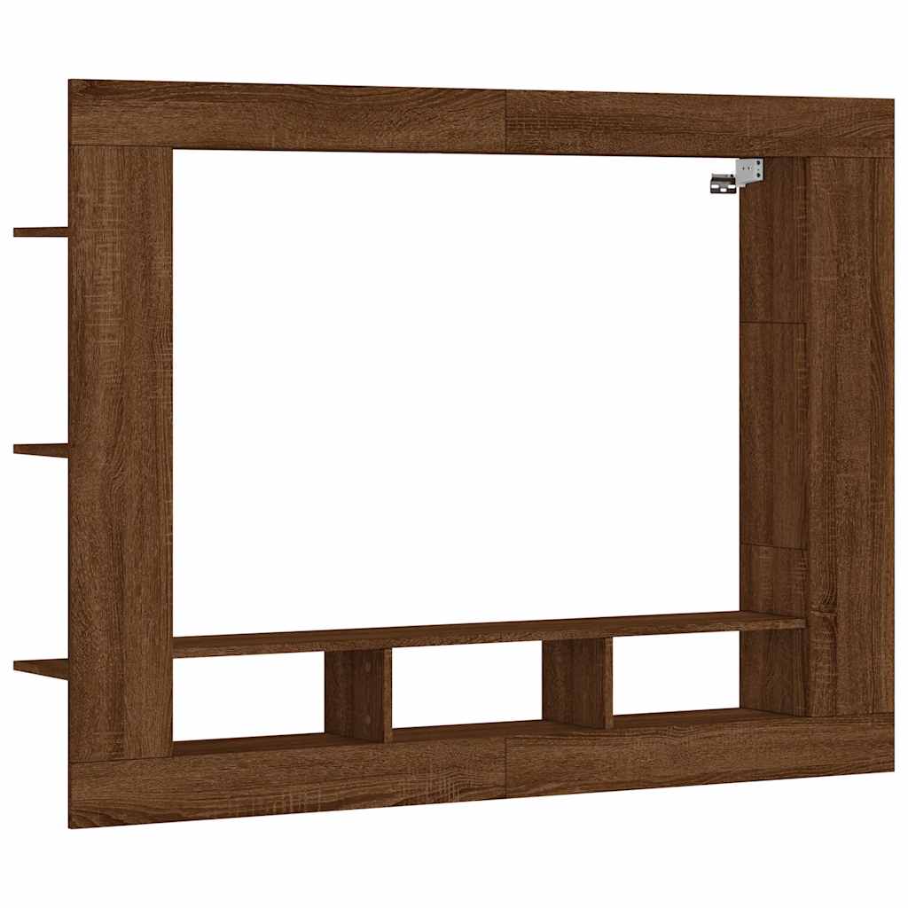 TV Cabinet Brown Oak Engineered Wood TV Cabinet Rectangular