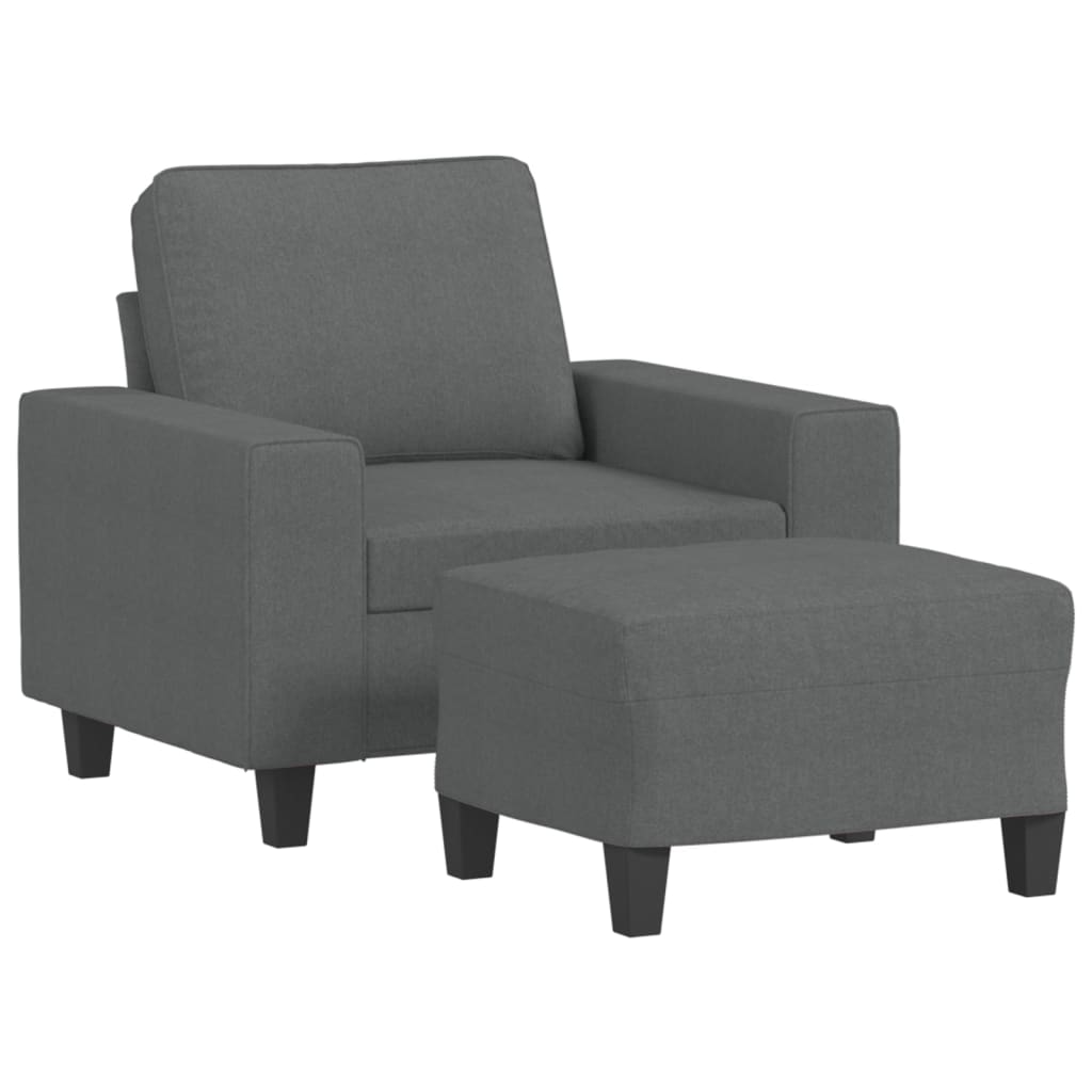 Sofa Chair With Footstool Dark grey