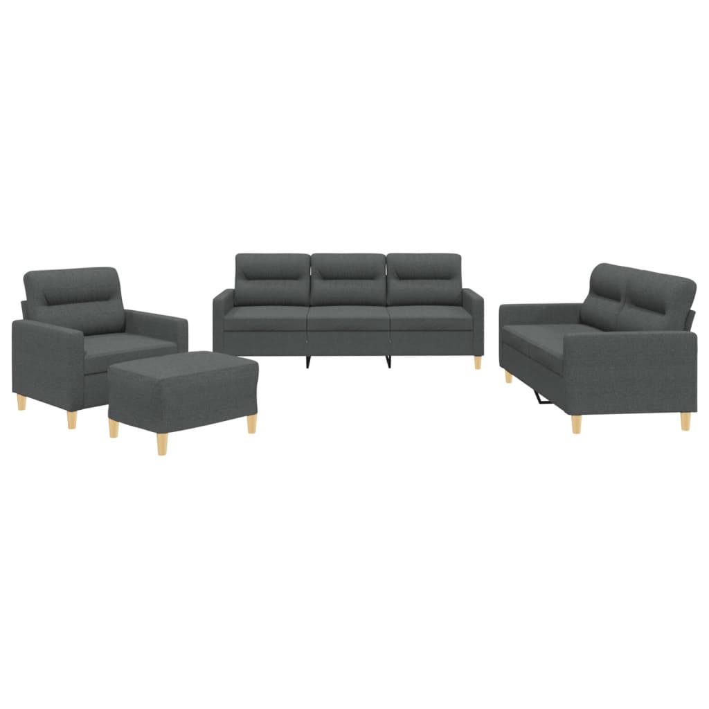 Sofa Set Dark Grey Polyester, Metal, Textilene, Plywood Compact