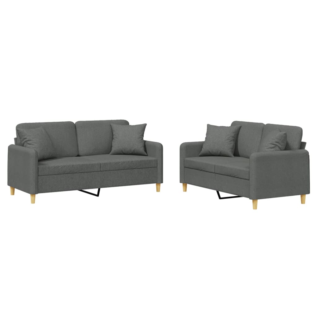 Sofa Set Dark gray Polyester, Metal, Textilene, Plywood 2-seater