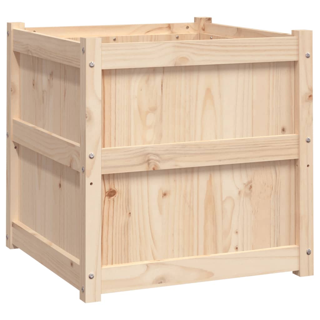 Garden Planter Natural Solid Pine Wood 23.6 in Square