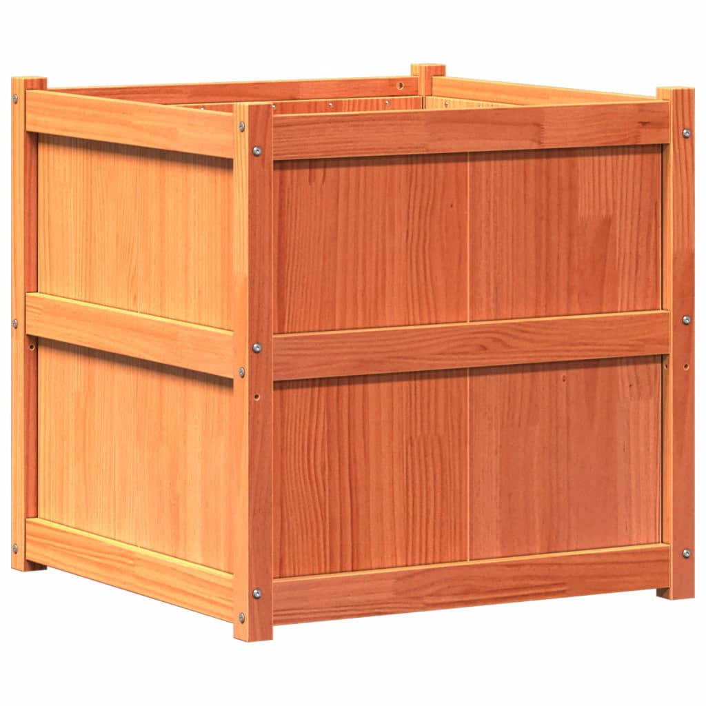 Garden Planter Wax brown Solid pine wood 27.6 in Planters