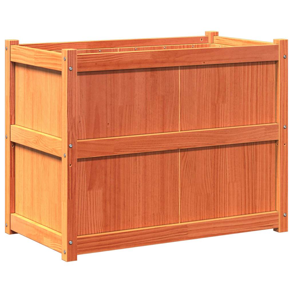 Garden Planter Wax Brown 35.4"x19.7"x27.6" Solid Wood Pine