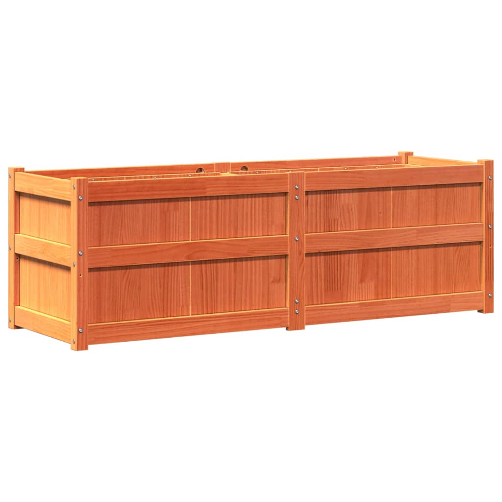 Garden Planter Wax brown Solid pine wood 59.1x19.7x19.7 in