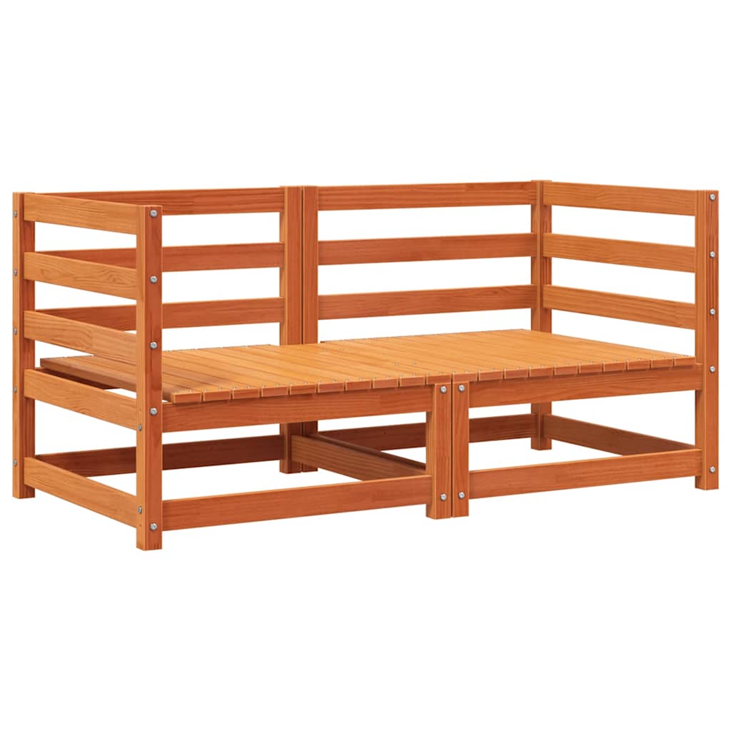 Garden Sofa Wax Brown Solid Pine Wood Medium Modular