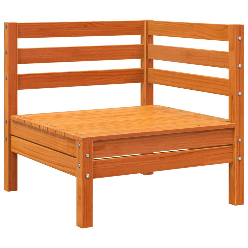 Garden Sofa Wax Brown Solid pine wood Medium Modular