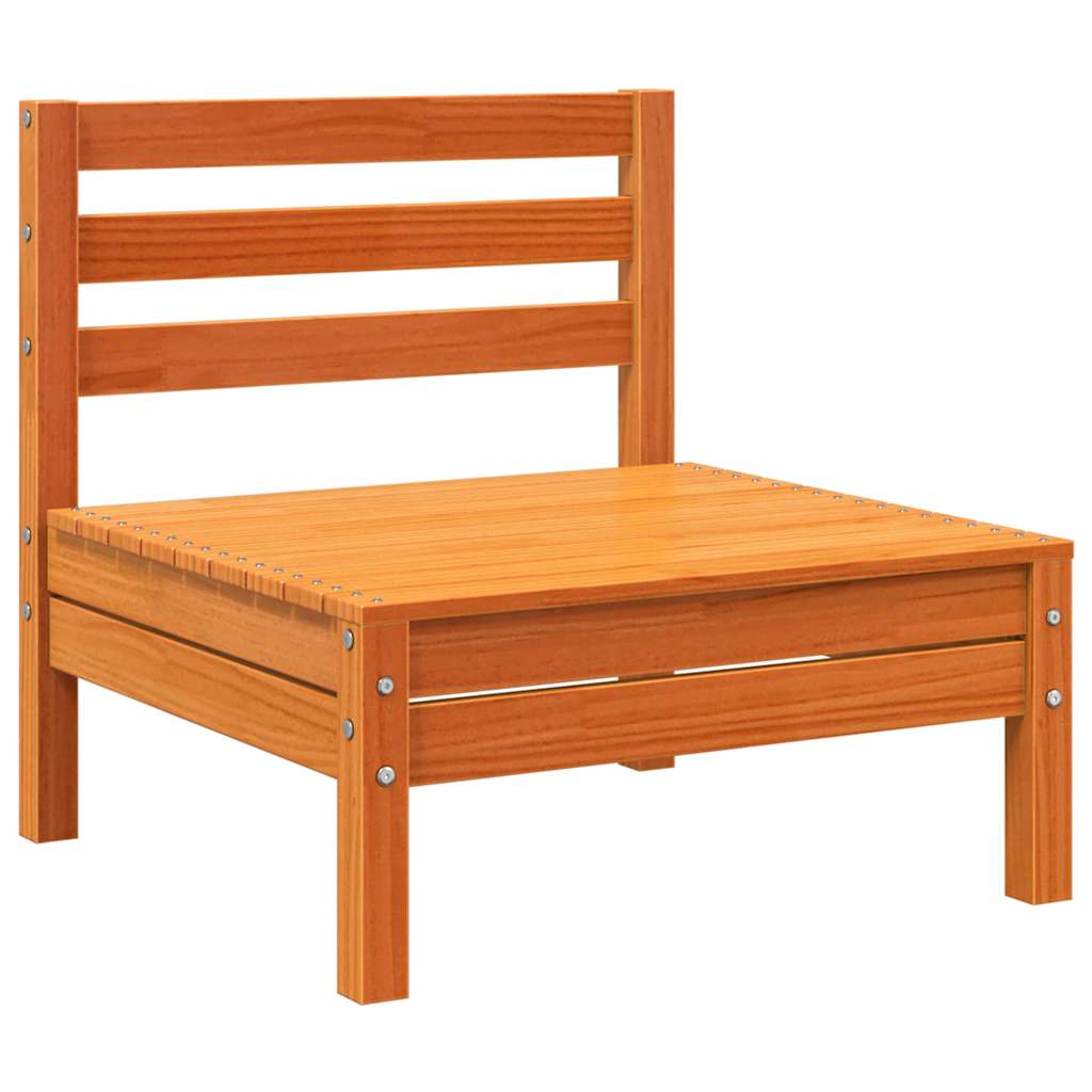 Garden Sofa Wax brown Solid pine wood Single unit size Modular