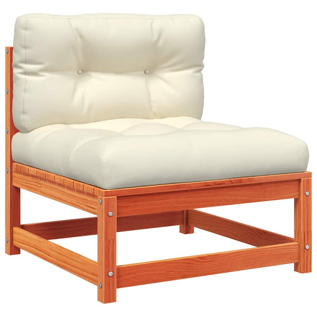 Patio Sofa Wax Brown, Cream Solid pine wood, Oxford fabric, PP cotton