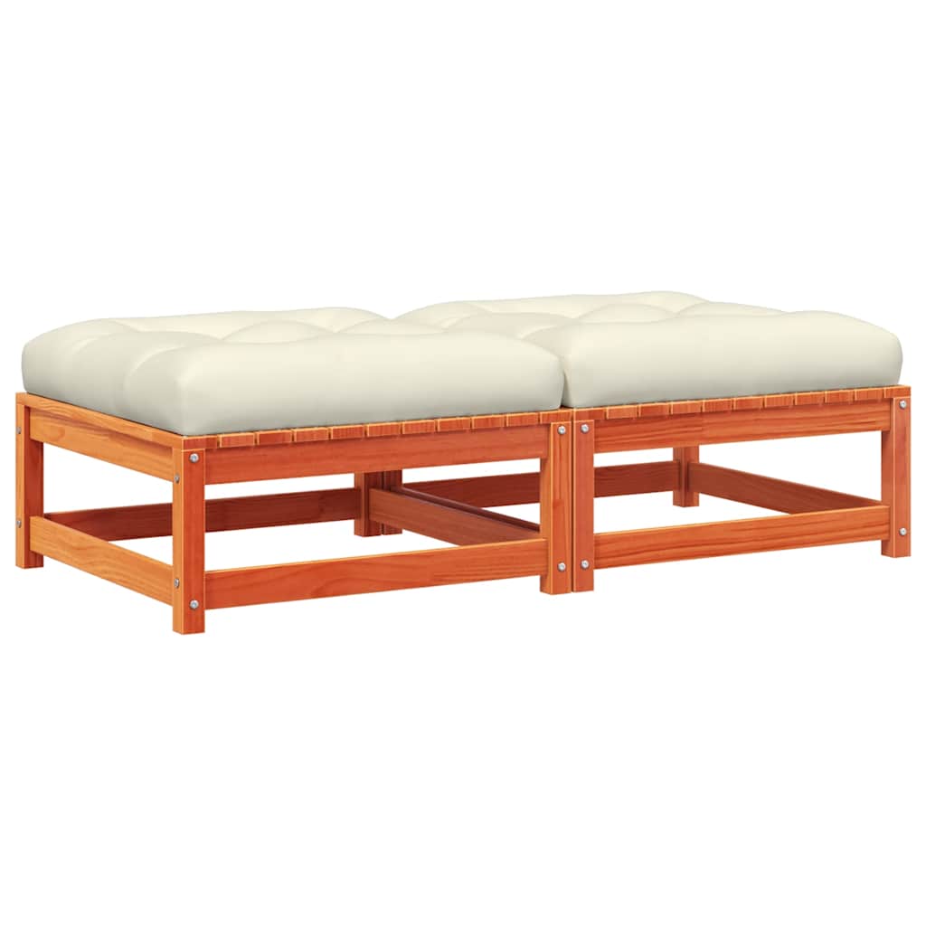 Garden Footstool Wax brown, Cream