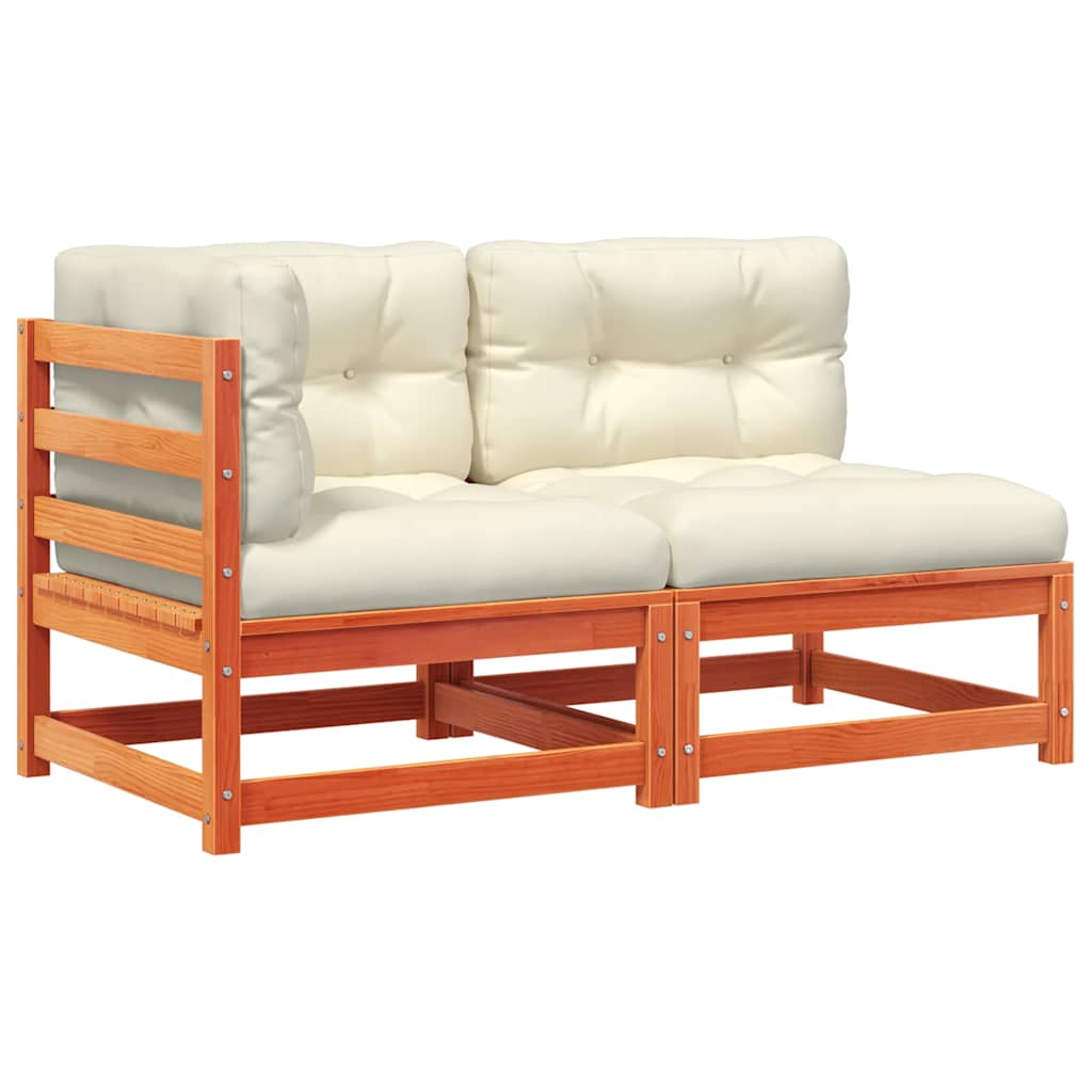 Patio Sofa Set of 2 Wax brown, Cream