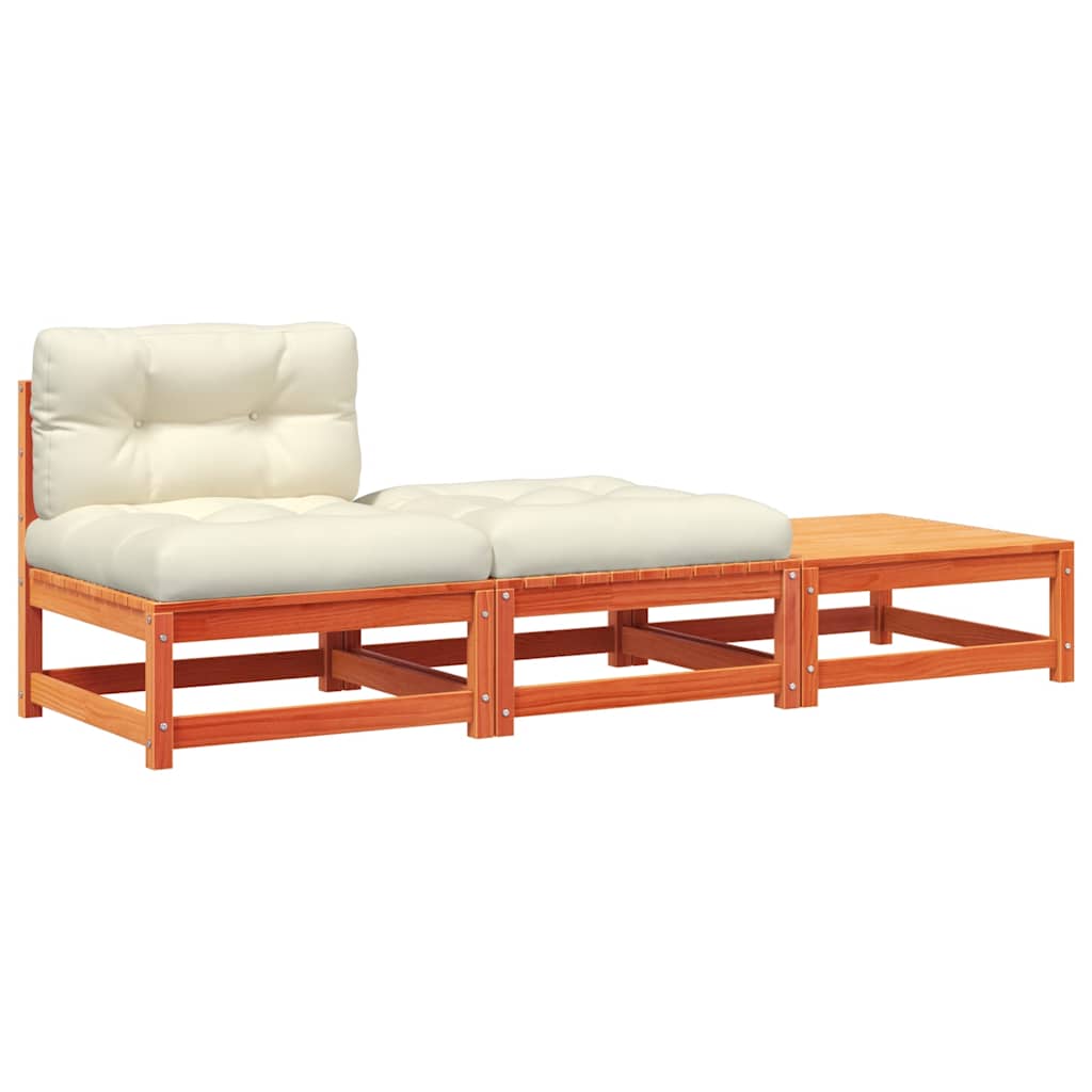 Garden Sofa Wax brown Solid pine wood Medium Modular