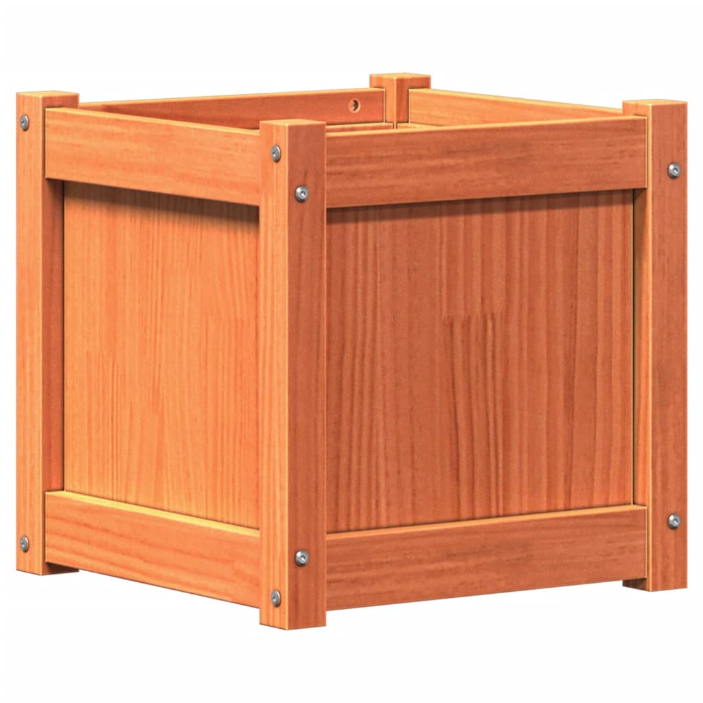 Garden Planter Wax Brown Solid Pine Wood Medium Decorative Inlays