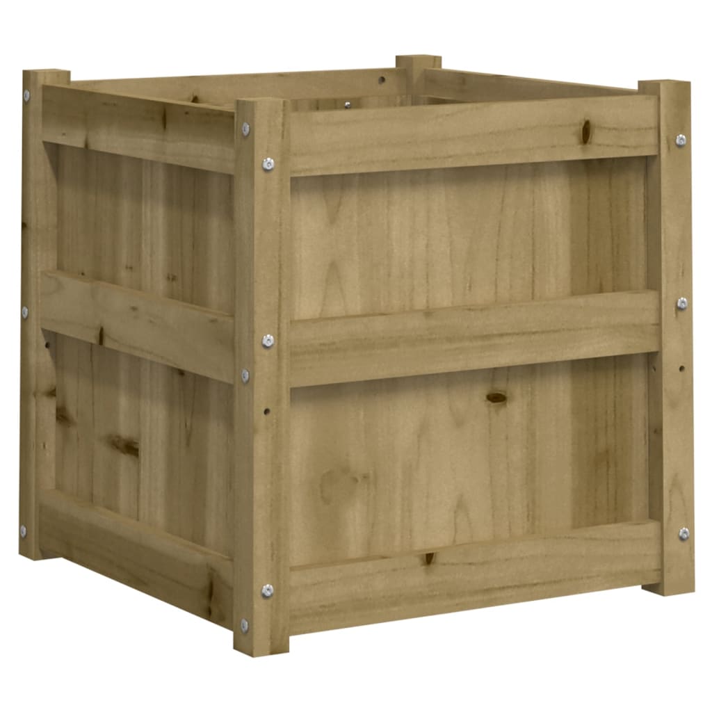 Garden Planter Brown Treated Pine Wood 19.7 in Decorative Touches