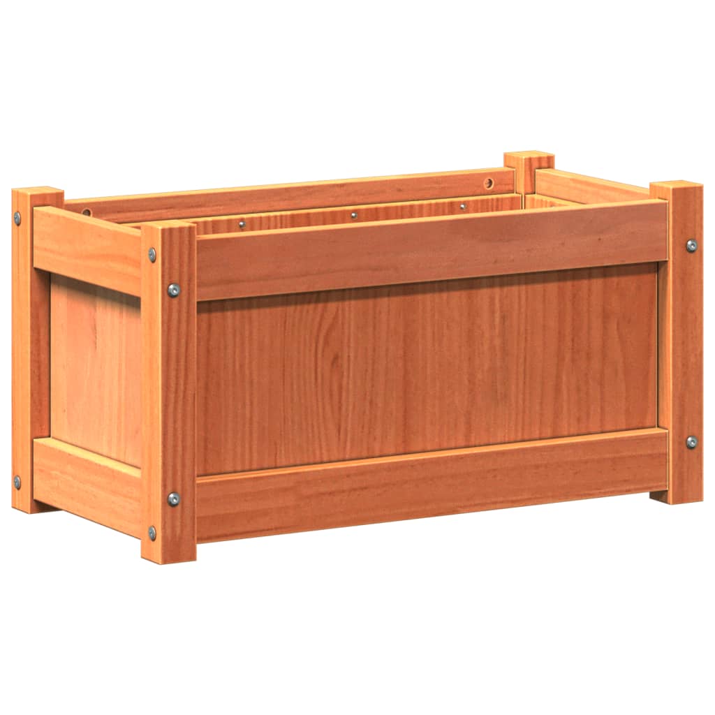 Garden Planter Wax brown Solid pine wood Medium Decorative Inlays
