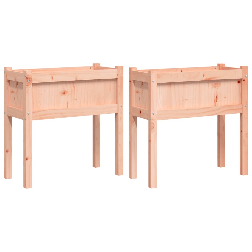 Garden Planter Set of 2 Natural wood Solid Douglas Fir Wood