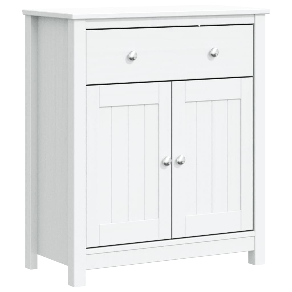 Bathroom Cabinet White Solid pine wood, engineered wood, metal