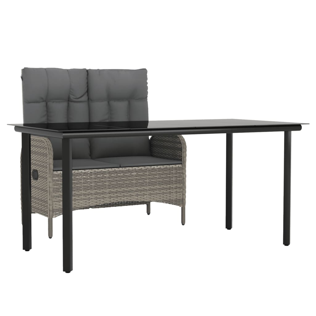 Garden Dining Set Grey PE rattan Medium Garden Dining Set