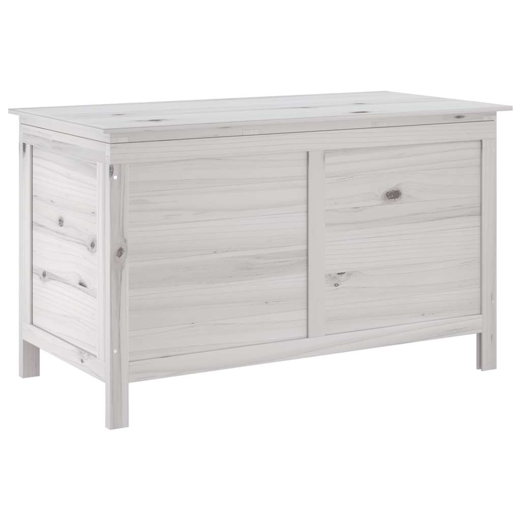 Garden Storage Box White Solid Fir Wood 39 x 19.5 x 23 in
