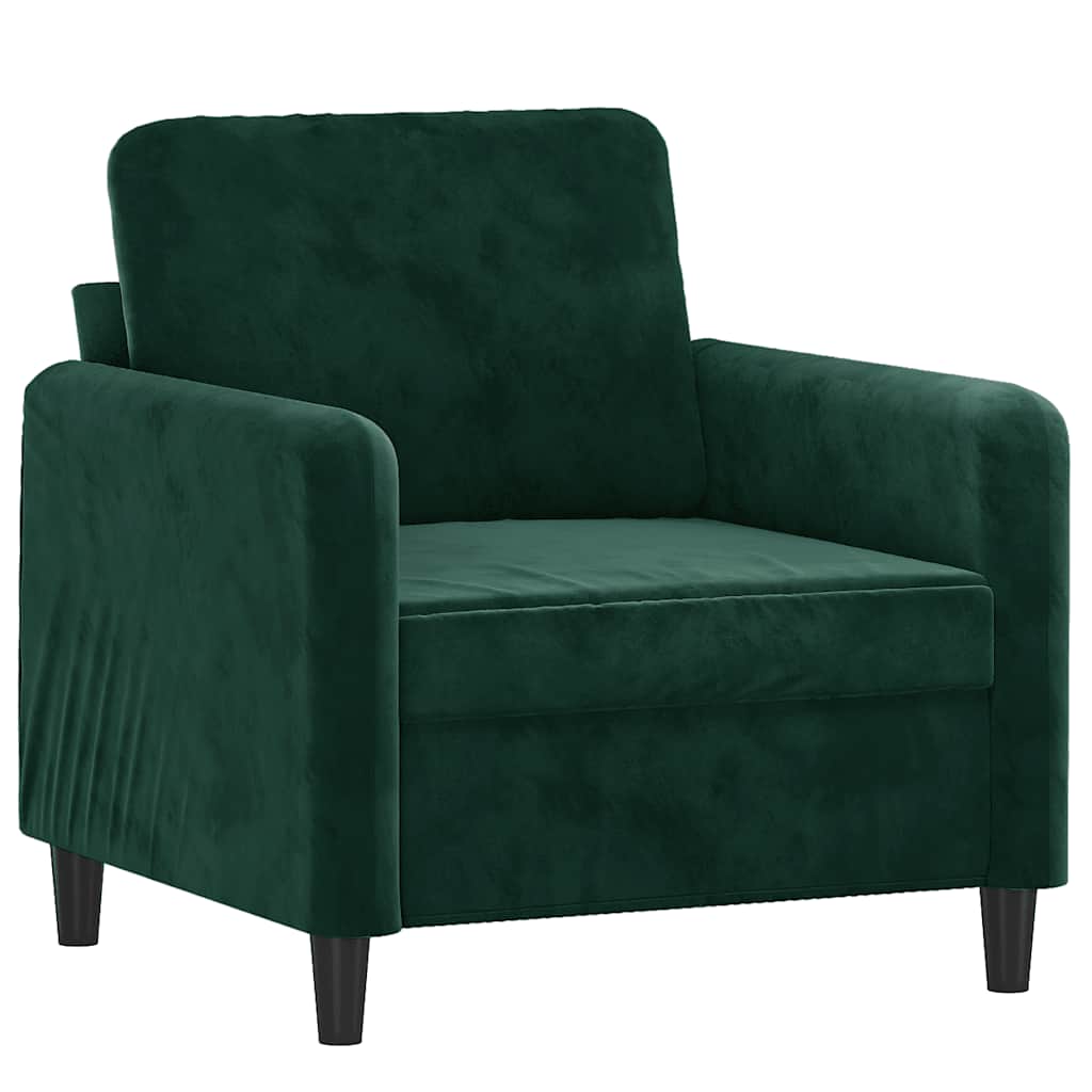 Sofa Chair Dark Green Velvet (100% polyester), metal, foam Single