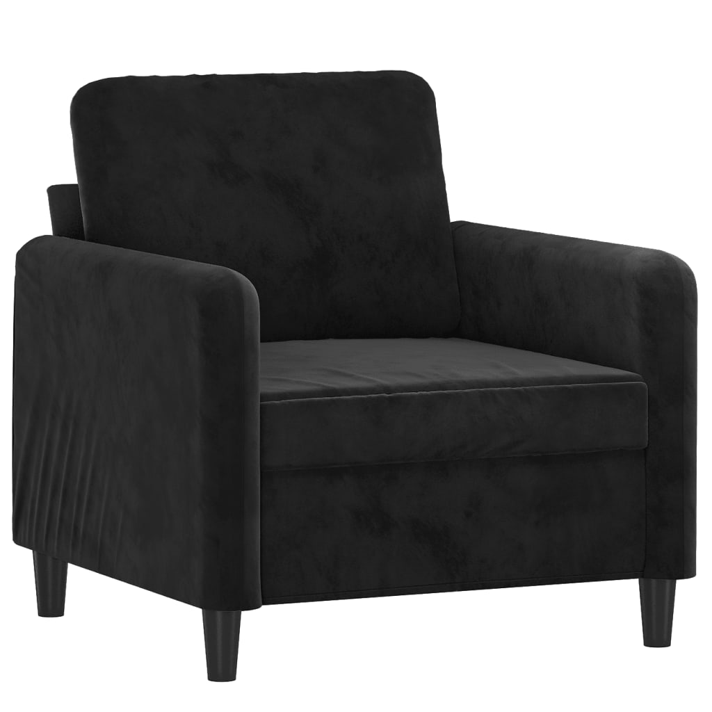 Sofa Chair Black Velvet, Metal, Foam Single Seater Ergonomic