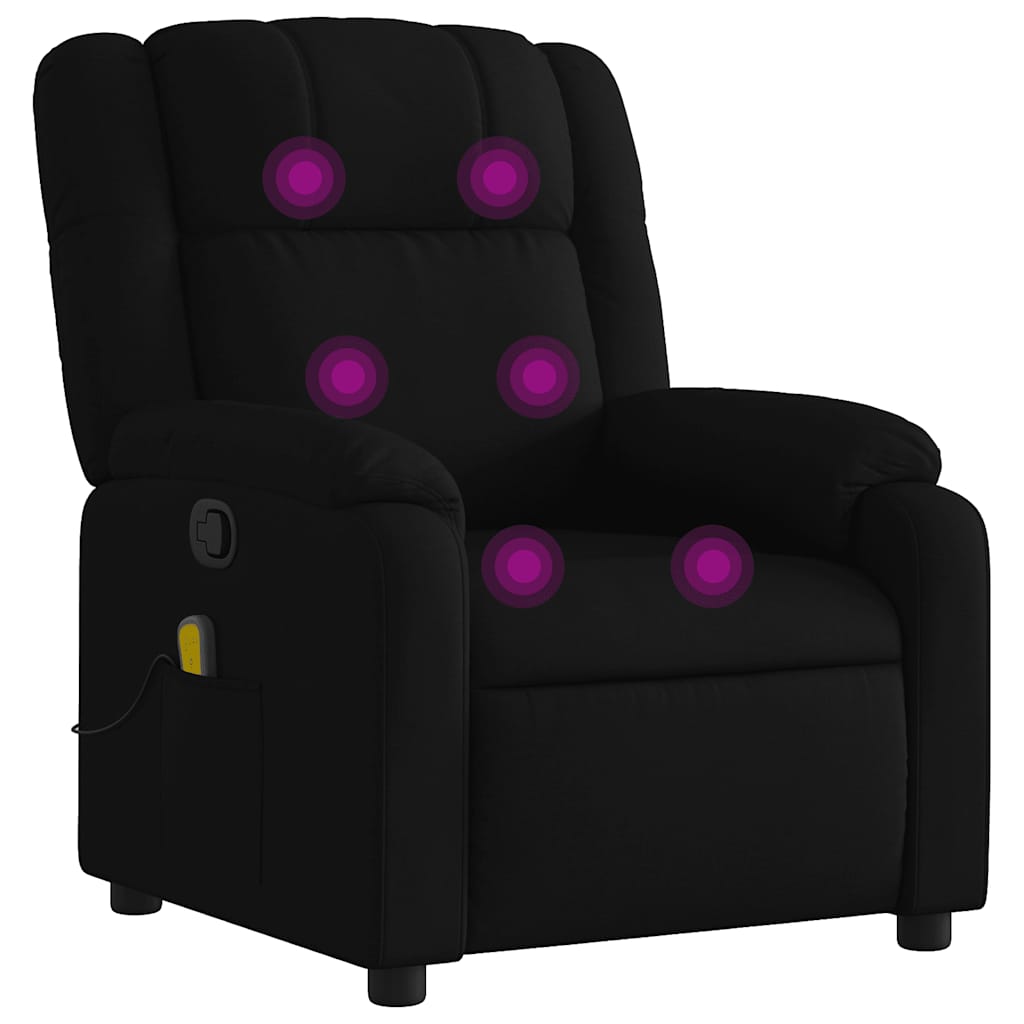 Massage Recliner Chair Black Fabric, Metal, Plywood, Foam Medium