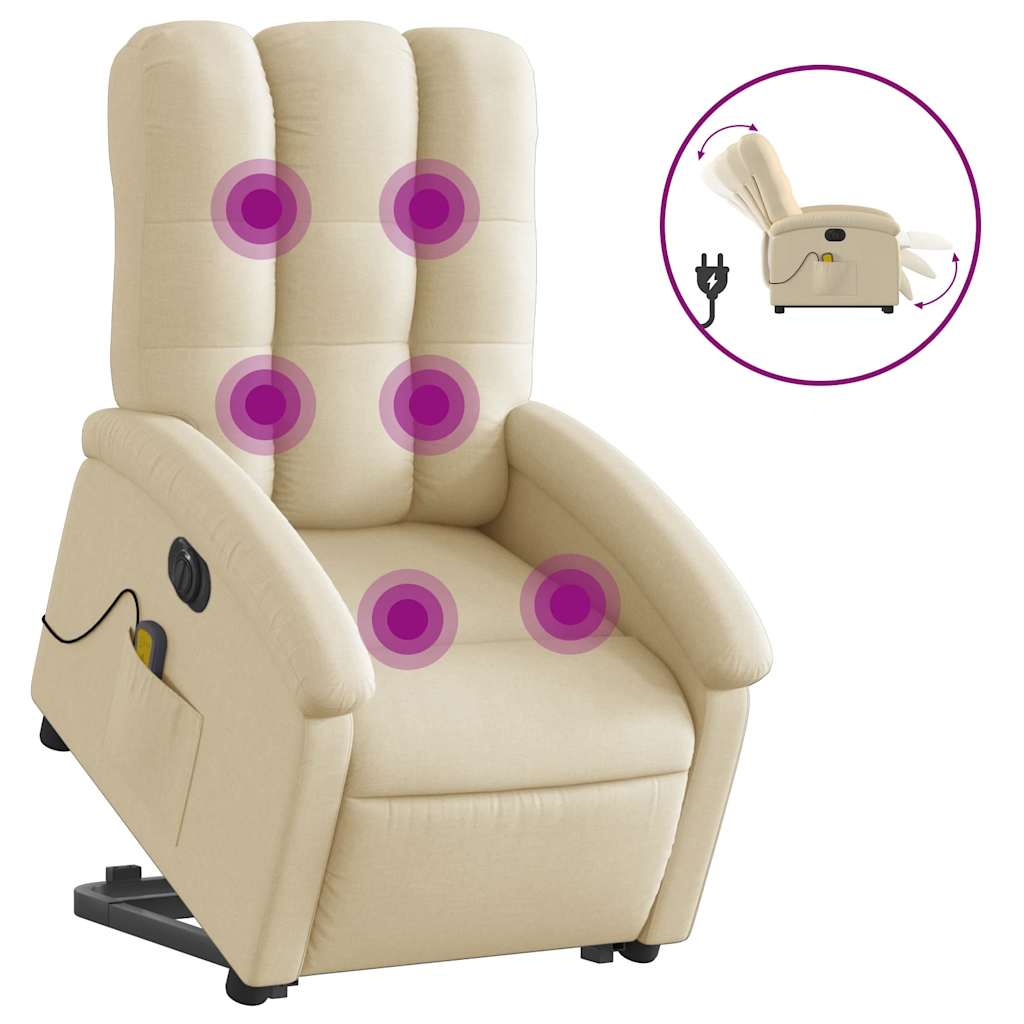 Electric Stand Up Massage Recliner Chair Cream