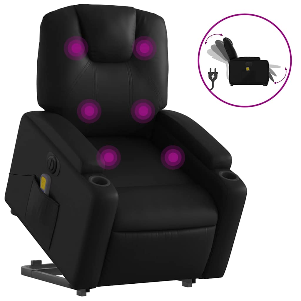 Electric Stand Up Massage Recliner Chair Black