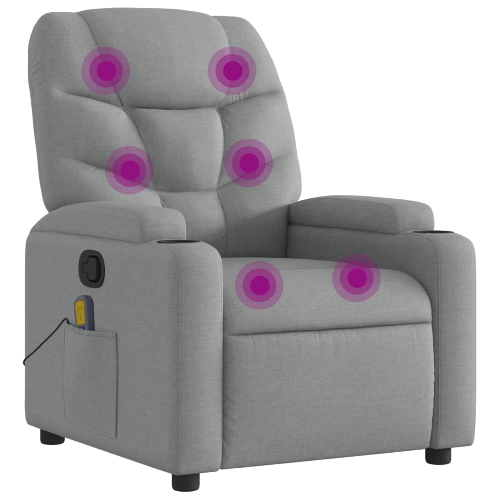 Massage Recliner Chair Light Gray