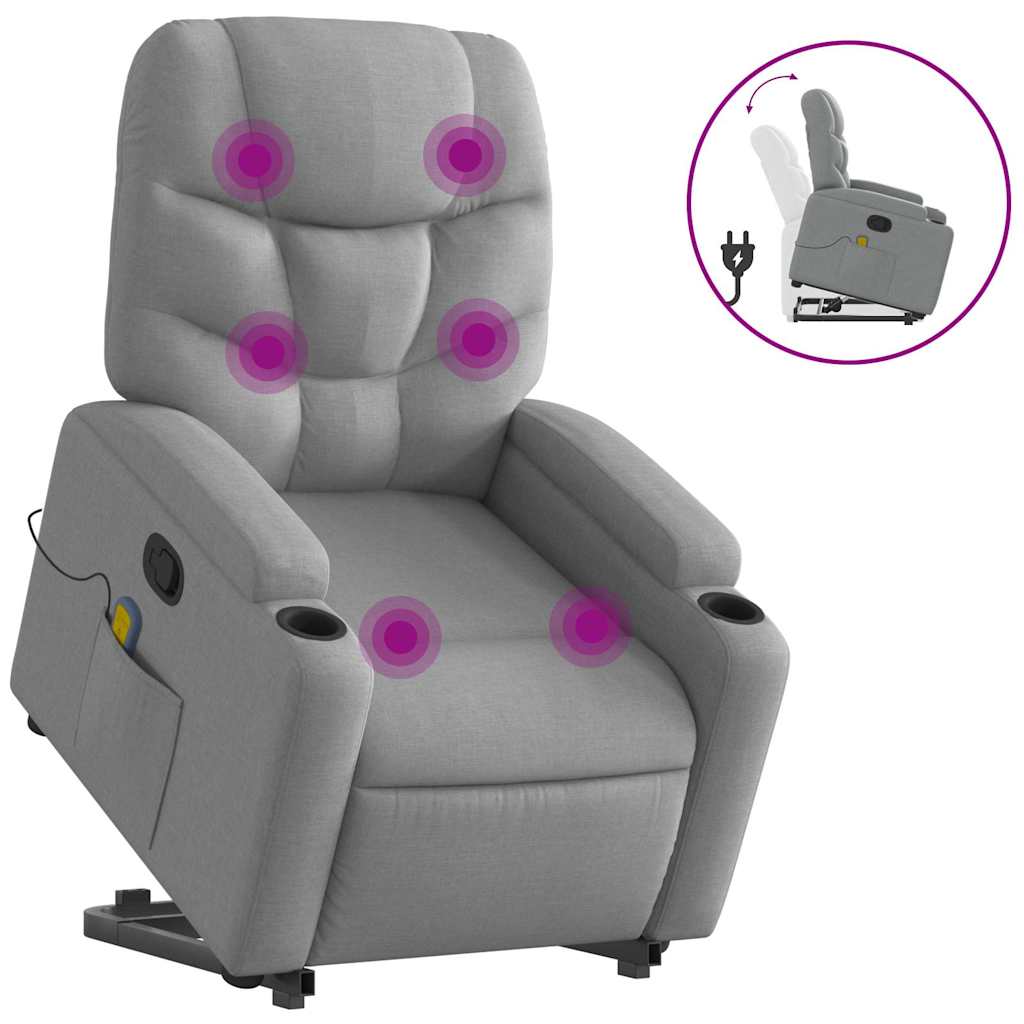 Stand Up Massage Recliner Chair Light grey