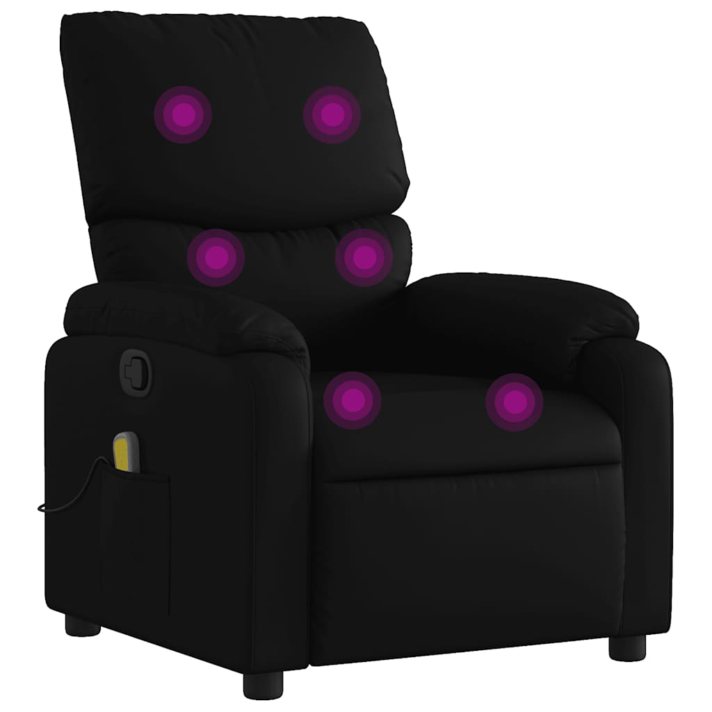 Massage Recliner Chair Black Faux Leather, Metal, Plywood Standard
