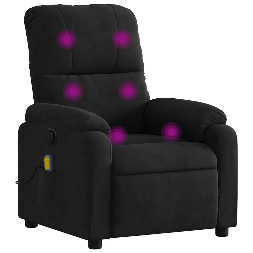 Massage Recliner Chair Black Microfiber, metal, plywood Standard