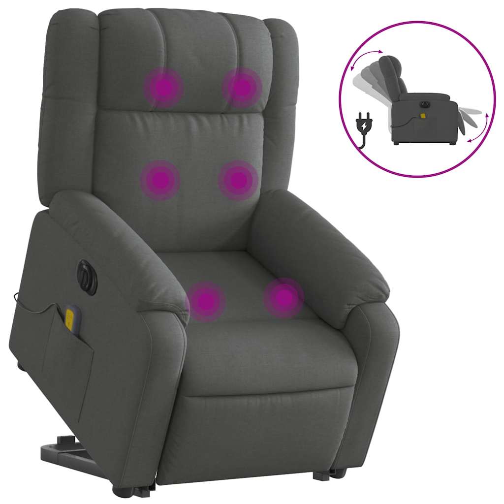 Electric Stand Up Massage Recliner Chair Dark Grey