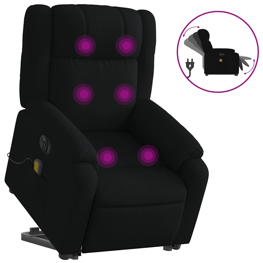 Electric Stand Up Massage Recliner Chair Black