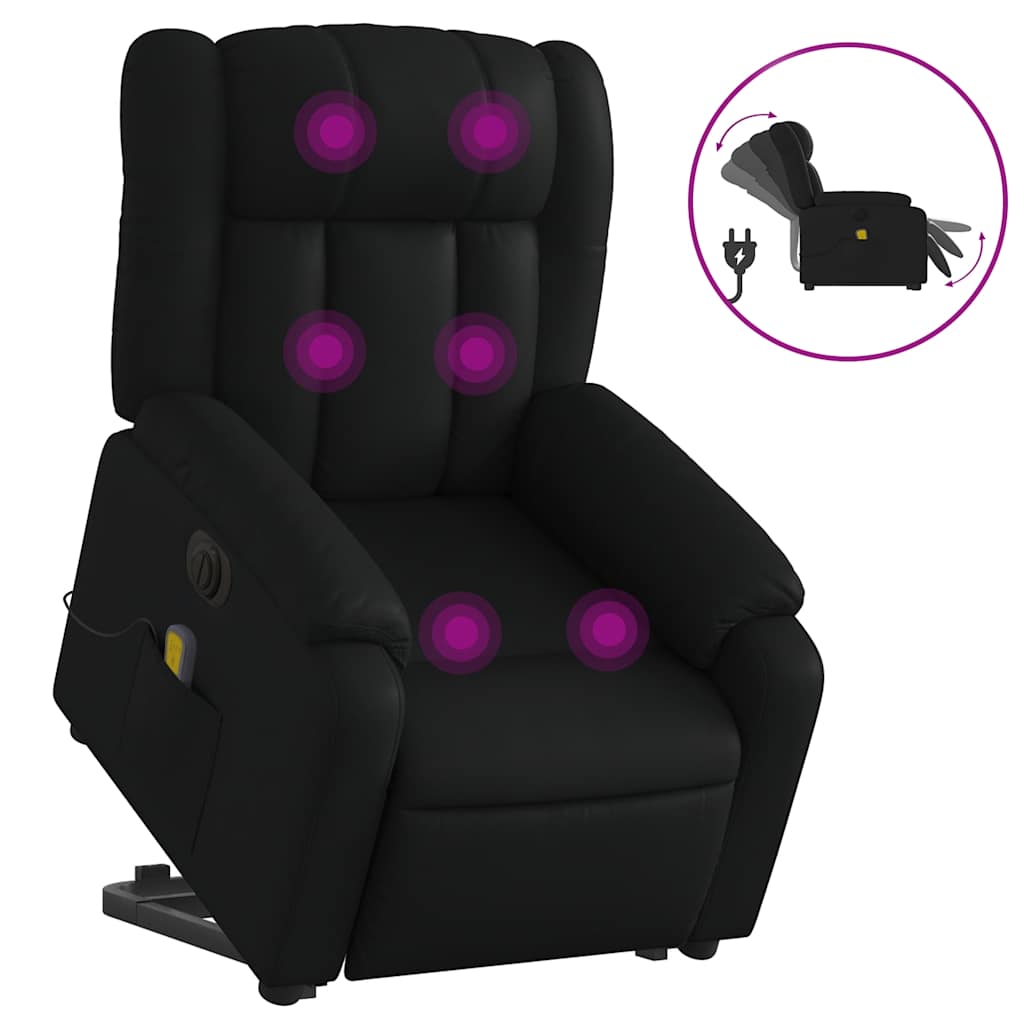 Electric Stand Up Massage Recliner Chair Black